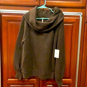 Free People brown cowl neck sweater